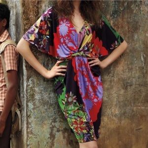 Anthropologie Bold Floral Midi Dress